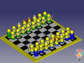 ajedrez minion Schach-minion diy Schergen 3d print model - Mito3D