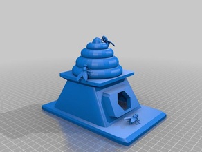 remix poop hive fly decor 3d artist printer parts beehive challenge house remixchallenge ruche stand 3d print model - Mito3D