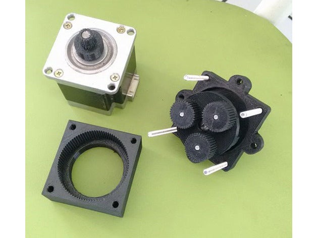 planetary reduction box 61 stepper motor nema 23 engineering gearbox gear holder 3D print model - Mito3D