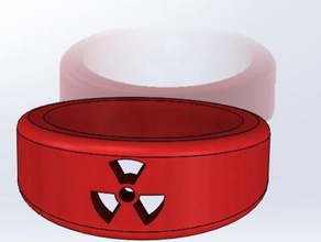 radiation symbol ring rings 3d print model - Mito3D