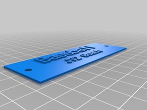 baseball jv2 plaque signalétique accessoires personnalisé 3d print model - Mito3D