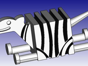 zebra 3d block zoo animals 3dblockzoo figure toy 3d print model - Mito3D