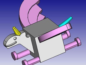 unicornio pegaso 3d bloque zoológico a los animales 3dblockzoo figura juguete 3d print model - Mito3D