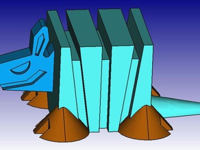 armadillo 3d bloque zoológico a los animales 3dblockzoo figura juguete 3d print model - Mito3D