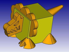 lion 3d bloc zoo animaux 3dblockzoo figure jouet 3d print model - Mito3D