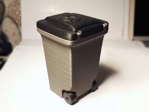 mini caixote do lixo pode mover as rodas adereços 3d-combustível 3dfuel reciclar escaninhos wheelie 3d print model - Mito3D