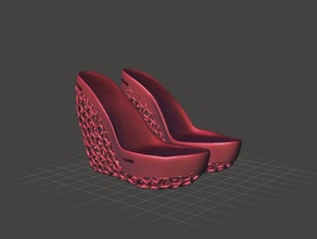pair voronoi wedges fashion remix remixchallenge shoes wedge shoe 3d print model - Mito3D