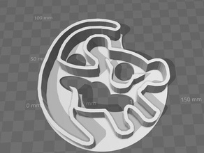 simba cookie cutter lion king kitchen dining cartoon 3d print model - Mito3D