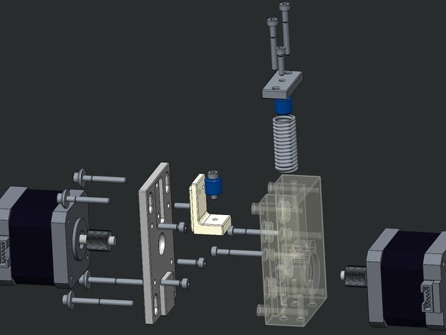 dual stepper bowden-extruder 3d Drucker Extruder 3D print model - Mito3D