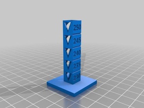petg temp tower 230-250 3d printing tests customized 3d print model - Mito3D