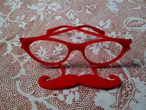 Schnurrbart Brille - Spielzeug Spiele komisch humor remixchallenge 3d print model - Mito3D