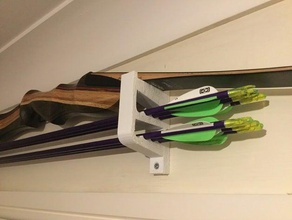 small bow hanger sport outdoors archery arrow arrows display hook safe shelf storage wall 3d print model - Mito3D