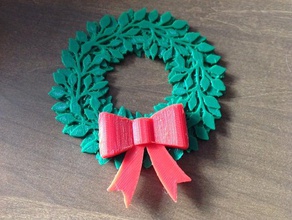 adventskranz großen Bogen Dekor Weihnachts-Dekoration holiday wreath 3d print model - Mito3D