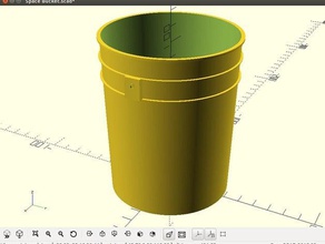 parametric five gallon space bucket outdoor garden 5gal 5 container flowerpot flower pot mug plant planter 3d print model - Mito3D