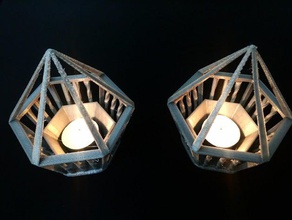 tea light candle holder v1 prism decor decoration pla rough 3d print model - Mito3D