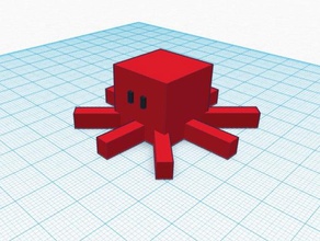 polpo blocktopus 3dprintzoo animali 3d print model - Mito3D