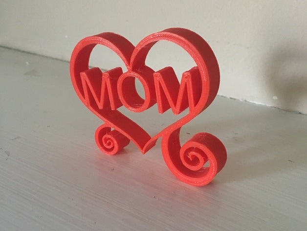 amore di mamma art cuore 3D print model - Mito3D