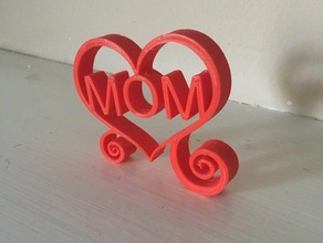 l'amour de maman art coeur 3d print model - Mito3D
