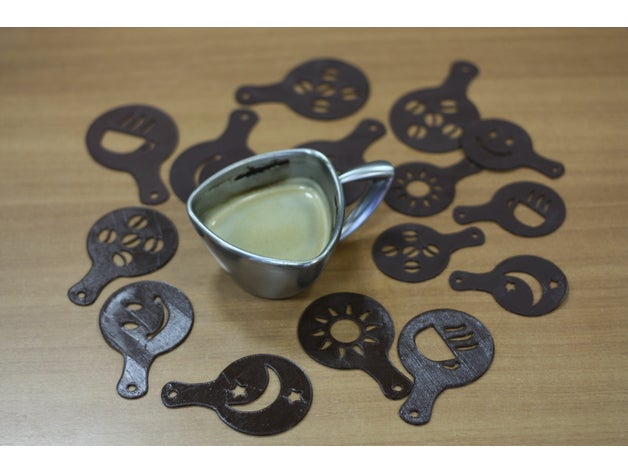 kahve dekorasyon şablonları mutfak yemek şablon 3D print model - Mito3D