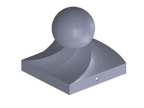 4x4 pós caps ao ar livre jardim bola decorativos cerca de proteção corrimão espiral 3d print model - Mito3D