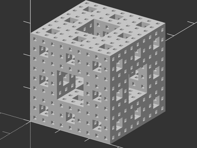 éponge de menger les mathématiques 3d fractale cube customizer openscad 3D print model - Mito3D