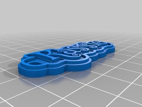 özelleştirilmiş çok satırlı etiket anahtarlığım Anahtarlık 3d print model - Mito3D