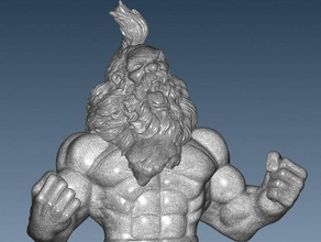 lustre gritar esculturas barbudo hulk muscular 3d print model - Mito3D