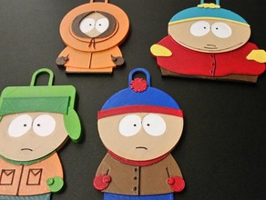 stan, kyle, kenny, cartman de south park caracteres juguete juego accesorios Diseño en 2d chicos recorte 3d print model - Mito3D