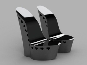 coeur de haute plate-forme coins accessoires chaussure 3d print model - Mito3D