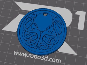 cthulhu culto de la moneda ornamento versión decoración 3d print model - Mito3D