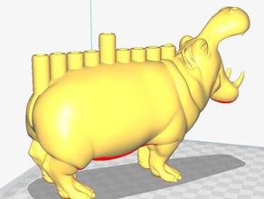 menoppopotamus creatures badass channukah hippo hippopotamus menorah 3d print model - Mito3D