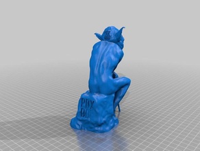 yoda Denker Kunst 3d-drucken statue 3d print model - Mito3D
