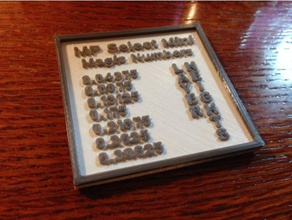 mp sélectionnez mini numéros de magie la plaque 3d l'imprimante accessoires monoprice 3d print model - Mito3D