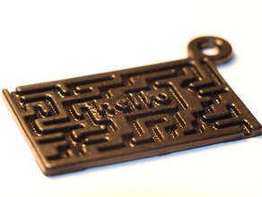 keychain maze accessories 3d printer easy print selfcad trinket 3d print model - Mito3D