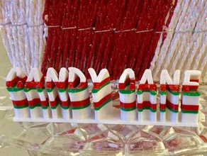 christmas candy cane word decor decoration ornament holidays xmas 3d print model - Mito3D