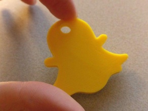 snapchat ghost Schlüsselanhänger 3d drucken snapchat-logo 3d print model - Mito3D