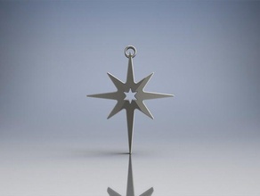 north star ornement décor les fêtes de noël vacances 3d print model - Mito3D