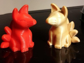 siete de cola zorro a los animales japón kitsune 3d print model - Mito3D