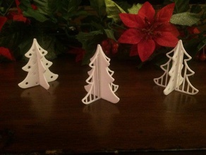 2 part christmas tree decor combination holiday decoration miniature 3d print model - Mito3D