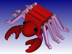 aragosta blocco 3d zoo animali 3dblockzoo figura giocattolo 3d print model - Mito3D