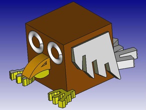 owl 3d block zoo animals 3dblockzoo figure toy 3d print model - Mito3D