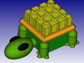 tortuga 3d bloque zoológico a los animales 3dblockzoo figura juguete 3d print model - Mito3D