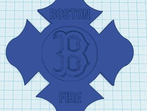 customizable fire department crest boston fd 3d printing 3d print model - Mito3D