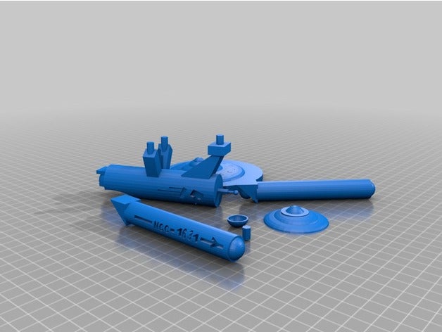 uss intrepid ncc-1631 model parts 3d printing star trek 3D print model - Mito3D