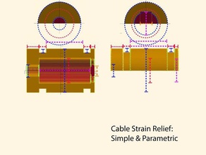 cabo de alívio tensões simples paramétrico partes personalizável personalizador sistemas elétrico briga jaqueta solda ajuda fio tensão relief ziptie zip empate 3d print model - Mito3D