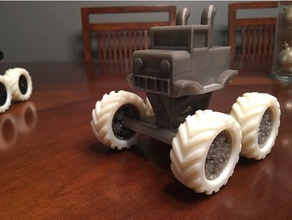 remix mini monster truck rotating wheels vehicles remixchallenge 3d print model - Mito3D