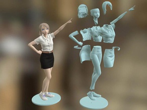 freshy menina 3d imprimíveis figura esculturas anime 3d print model - Mito3D