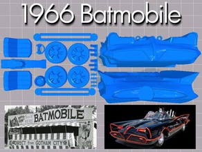 1966 batimóvil vehículos de batman george barris 3d print model - Mito3D