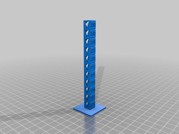 temp tower 175-250 3d printing tests customized 3D print model - Mito3D
