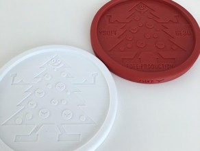 soft snowman xmas tree coaster 3d printer accessories branded drink logo decorations 3d print model - Mito3D